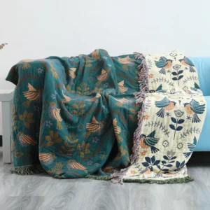 Bohemia Sofa Cover Muslin Gauze Tassel Throw Blankets Quilt