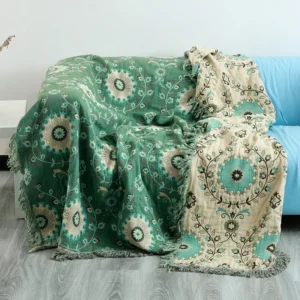 Muslin Bohemia Floral Tassel Throw Blanket Bed Quilt